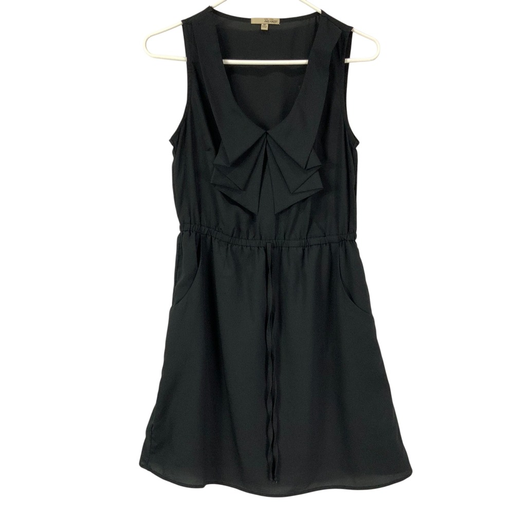 BeBop Black Sleeveless Bow Neck Cinched Waist Dress Size Medium